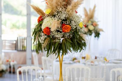 Vue d'un bâtiment moderne avec une structure blanche entouré de végétation méditerranéenne et d'un ciel bleu clair.