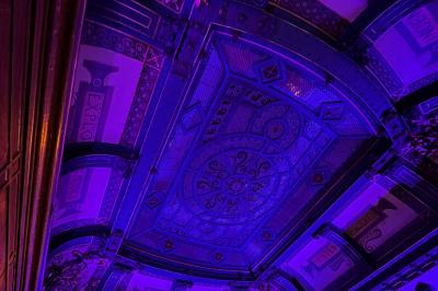 Bouteilles de vin inclinées et empilées horizontalement sur un présentoir en bois.