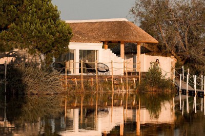 Salon lumineux avec canapé, table basse, tapis à motifs, et chambre en mezzanine avec lit double en arrière-plan.