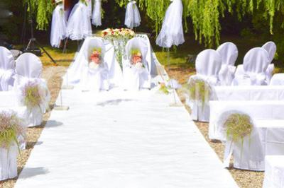 Miniature Location salle Enghien (Hainaut) - La Réserve #27 Lettres lumineuses ’K & N’ blanches posées au sol devant un mur décoré de guirlandes de lierre.