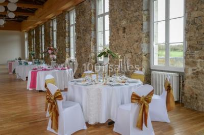 Vue d'un espace extérieur avec pelouse, arbres, une voiture ancienne rouge et des personnes se promenant.
