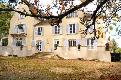 Mobilier de jardin en rotin avec coussins, disposé dans une véranda lumineuse avec des plantes en pot.