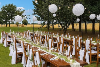 Façade d'une maison à colombages avec jardinières fleuries et un jardin verdoyant au premier plan.
