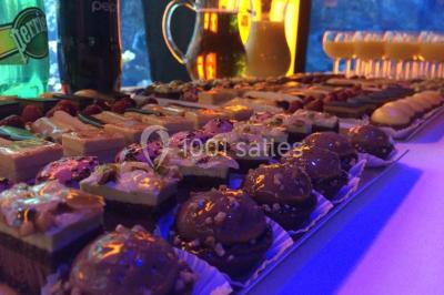 Miniature Location salle La Mulatière (Rhône) - Aquarium de Lyon #7 Plaque métallique ronde avec un motif de poisson découpé, accrochée à un mur clair, partiellement cachée par une plante…