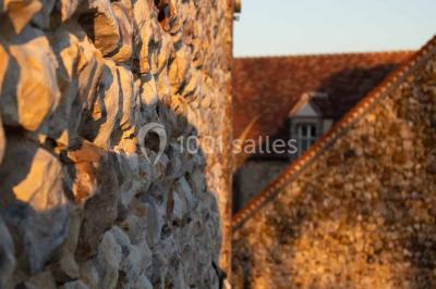 Chemin de campagne bordé de poteaux électriques et clôtures, traversant un paysage rural sous un ciel sombre.