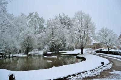 Une équipe de tournage filme une table dressée avec des plats et des chandeliers dans une pièce décorée.