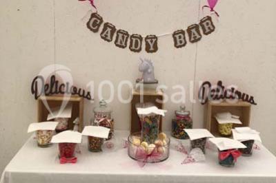 Canapé gris avec coussins, table basse avec magazines et télécommande, tableau mural et fenêtre laissant entrer la lumière.