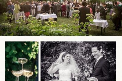 Des personnes en tenue de karaté pratiquent des exercices collectifs dans une salle aux murs en pierre et parquet en bois.