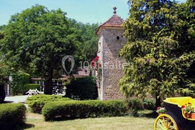 Un groupe de personnes assises en cercle en plein air, discutant près d'un tableau blanc, entouré d'arbres.