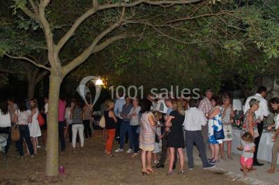 Grande jarre en terre cuite posée dans un jardin verdoyant entouré de plantes et d'arbres.