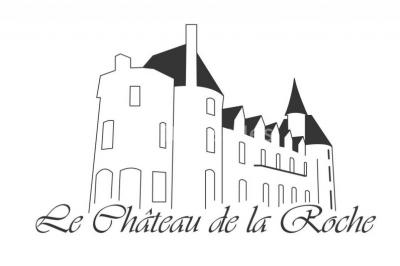 Illustration en noir et blanc d'un château avec des tours et des toits pointus, accompagnée du texte ’Le Château de la Roche…