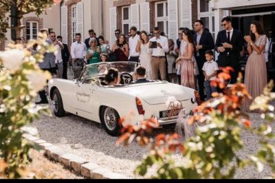Parking extérieur avec plusieurs voitures stationnées, entouré d'arbres et offrant une vue dégagée au loin.