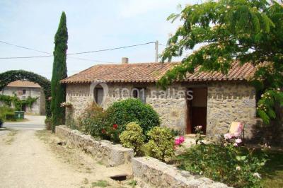 Chambre rustique avec lits simples en bois, lits superposés, murs colorés et plafond en bois incliné.