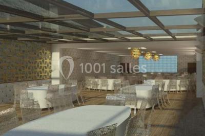 Chambre avec lit double, fauteuil, lampadaire et porte en bois, décorée dans un style sobre et lumineux.