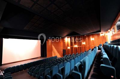 Vue aérienne d'un château médiéval entouré de verdure, au cœur d'une petite ville avec des habitations et des routes.
