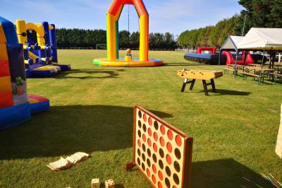 Sapin de Noël décoré de boules dorées et entouré de sacs cadeaux dans un magasin.