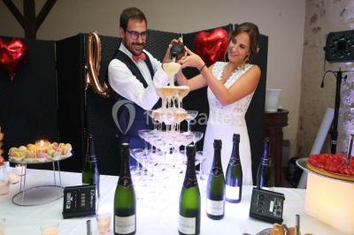 Feu d'artifice illuminant le ciel nocturne au-dessus d'arbres sombres dans un parc.
