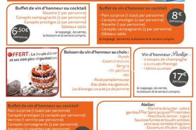 Miniature Traiteur Saint-Philbert-de-Bouaine (Vendée) - L'Etang Moderne #17 Carte de menu d'un restaurant avec des options d'entrées, plats, desserts, boissons et formules détaillées.