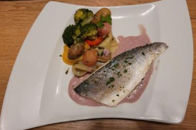 Bol de farine, fouet métallique, citrons, zesteur, beurre et noisettes posés sur une planche en bois.