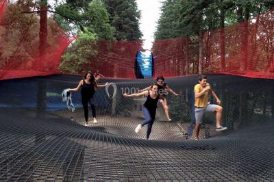 Logo du parc animalier et botanique de Branféré avec une silhouette de girafe et le texte ’La Fondation de France présente’.