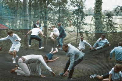 Logo du parc animalier et botanique de Branféré avec une silhouette de girafe et le texte ’La Fondation de France présente’.