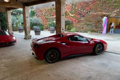 Miniature Location salle Saint-André-de-Sangonis (Hérault) - Château de Granoupiac #38 Façade d'une grande maison blanche entourée d'arbres, avec une pelouse verdoyante au premier plan.