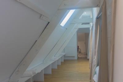 Salon avec fauteuils en cuir, table basse en bois, plante verte, bibliothèque et tableau sur un mur lambrissé.