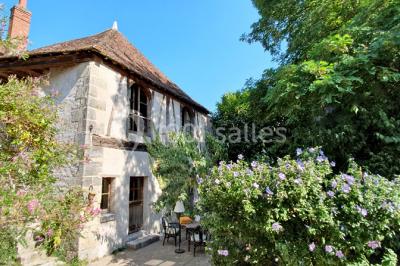 Miniature Location salle Amboise (Indre-et-Loire) - Les Ecuries du Signe #4 Reflet d'un château et de ses remparts dans une rivière calme, entouré de verdure et d'arbres au crépuscule.