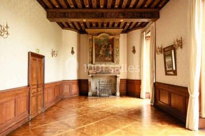 Feu d'artifice illuminant le ciel nocturne au-dessus d'un parc avec des spectateurs rassemblés sur une pelouse.