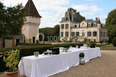 Éclairage nocturne mettant en valeur des arbres et des buissons dans un jardin sombre.