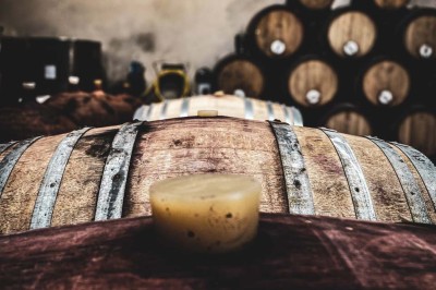 Fauteuils en rotin avec coussins blancs disposés dans un cadre naturel entouré d'arbres et de végétation.