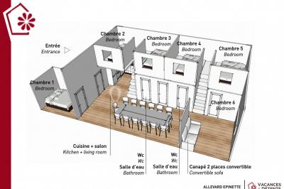 Panneau indiquant les services et parkings du bâtiment Épinette, avec un lampadaire et un paysage en arrière-plan.