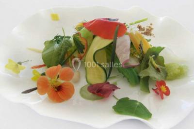 Plateau de petits canapés variés garnis de légumes, fromage, œufs de poisson et décorations colorées.