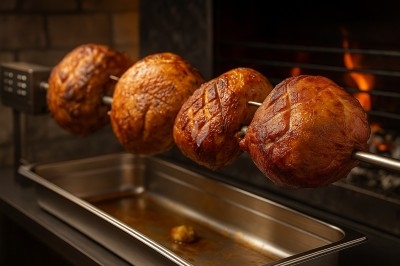 Miniature Traiteur Villeneuve-la-Guyard (Yonne) - 48 Heures Traiteur #18 Gâteau de mariage à quatre étages décoré de rubans violets, fleurs mauves et figurines de mariés au sommet.