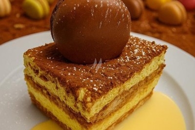 Miniature Traiteur Villeneuve-la-Guyard (Yonne) - 48 Heures Traiteur #38 Gâteau de mariage à quatre étages décoré de rubans violets, fleurs mauves et figurines de mariés au sommet.