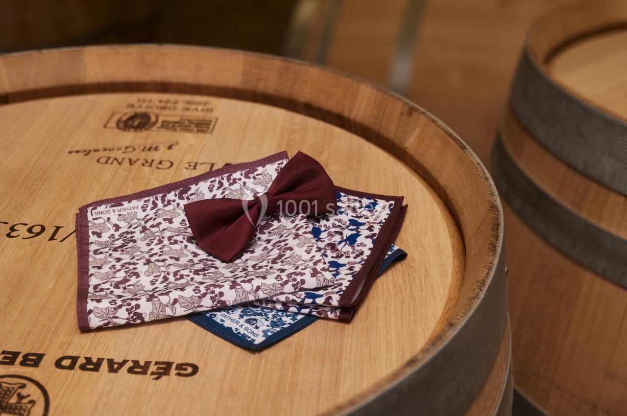 Séance photo dans le chai à barriques