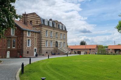 Présentoirs de lunettes de soleil exposés dans une salle lumineuse avec vue sur un espace extérieur verdoyant.