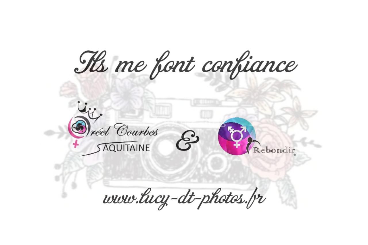 Texte alternatif : Logos de Créel Courbes Aquitaine et Rebondir avec un fond floral et une illustration d'appareil photo.