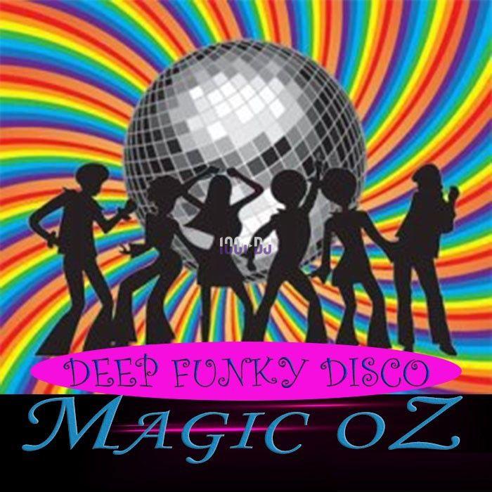 Silhouettes de danseurs devant une boule disco sur un fond coloré à motifs psychédéliques.