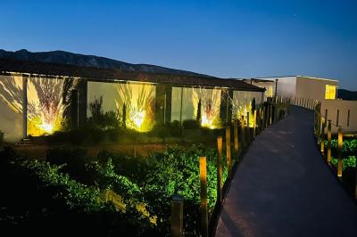 Un groupe de personnes en tenues rétro posant avec des disques vinyles dans un décor festif et coloré.