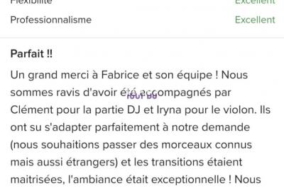 Message WhatsApp remerciant ’Clément’ pour une fête incroyable, envoyé aujourd'hui à 18h45.