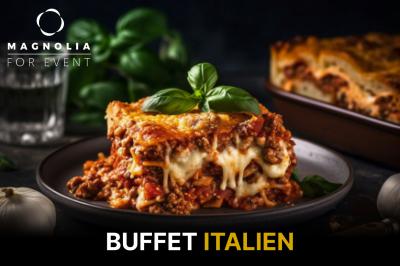 Plateau de mini-burgers garnis de fromage, salade et sauce, présentés avec des piques en bois.