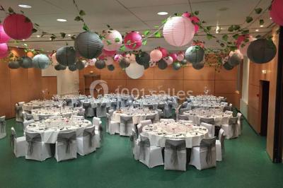 Rivière calme bordée d'arbres hauts et verdoyants, reflétant la lumière du soleil dans un environnement paisible.