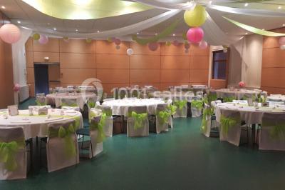 Rivière calme bordée d'arbres hauts et verdoyants, reflétant la lumière du soleil dans un environnement paisible.