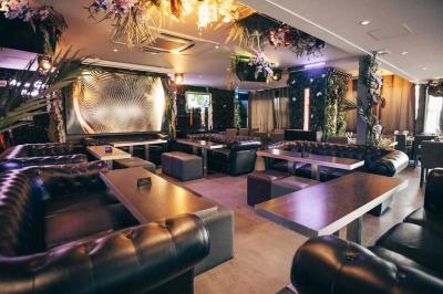 Assiette de viande garnie de roquette et sauce rouge, servie sur une table avec des verres de vin en arrière-plan.