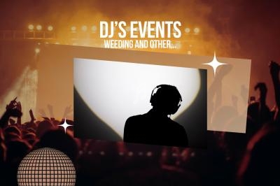 Silhouette d'un DJ avec casque sur fond lumineux, entouré d'une foule dans une ambiance de concert.