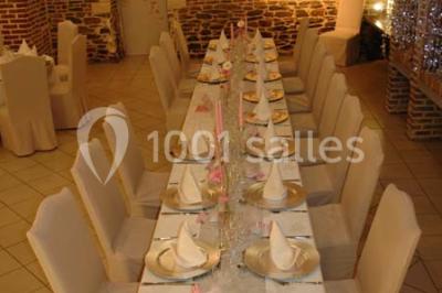 Vue d'un étang entouré d'arbres et de végétation sous un ciel partiellement nuageux.