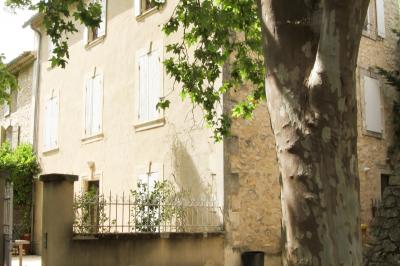 Plan dessiné à la main d'un jardin avec piscine, oliveraie, pelouse, orangerie et divers aménagements paysagers.