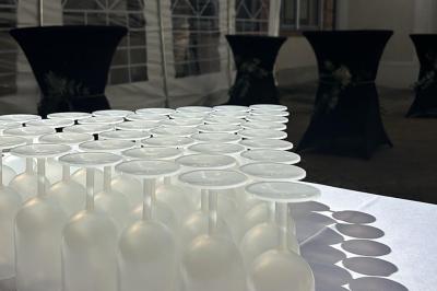 Une assiette contenant une préparation de poisson effiloché avec des herbes, accompagnée de trois points de purée verte.