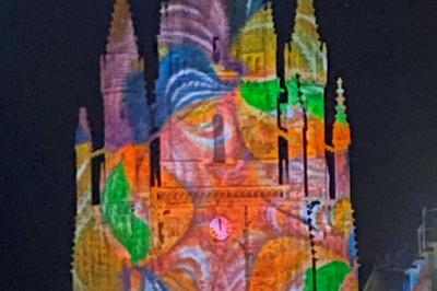 Miniature Vos Nuits Etoilées #6 Voiliers amarrés dans un port de nuit, éclairés par des lumières rouges et vertes.